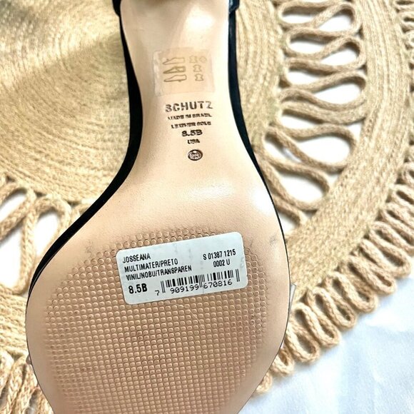 Schutz Black Josseana Transparent Ankle Strap Heel Sandals Size 8.5 - Picture 5 of 9